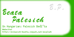 beata palesich business card